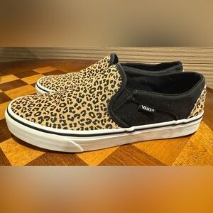 Vans Women’s  Sneakers - Black and Tan Leopard